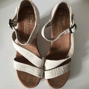 TOMS Tan Wedges